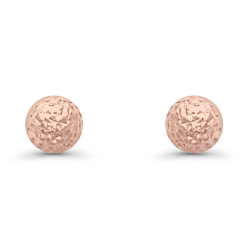 14K Rose Gold Half Ball Earrings DC Style 9mm